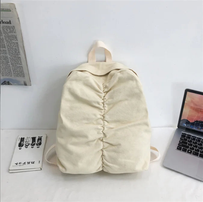 Casual Nylon Solid Backpack Bags College Women SchoolBag