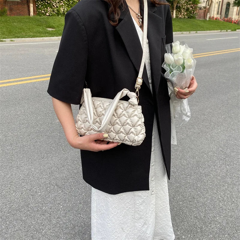 Soft Pleated Shoulder Bag Crossbody Bag for Women