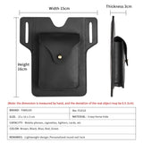 Crazy Horse Leather Waist Pack Phone Bag Belt Loop Hook Waist Pouch Brown