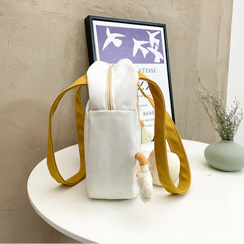 Cartoon Hamburger Women Large-capacity Canvas Bag