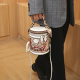 Cartoon Tote Bag Bear Graffiti Bucket Bags for Women