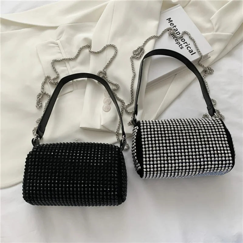 Diamonds High Women Handbag Soft Pu Leather Shoulder Bag