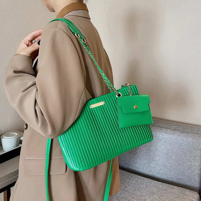 Silver Green Big Totes Underarm Bags Handbags