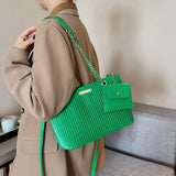 Silver Green Big Totes Underarm Bags Handbags