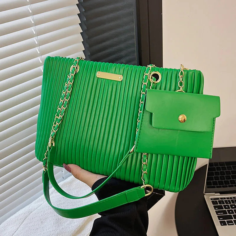 Silver Green Big Totes Underarm Bags Handbags