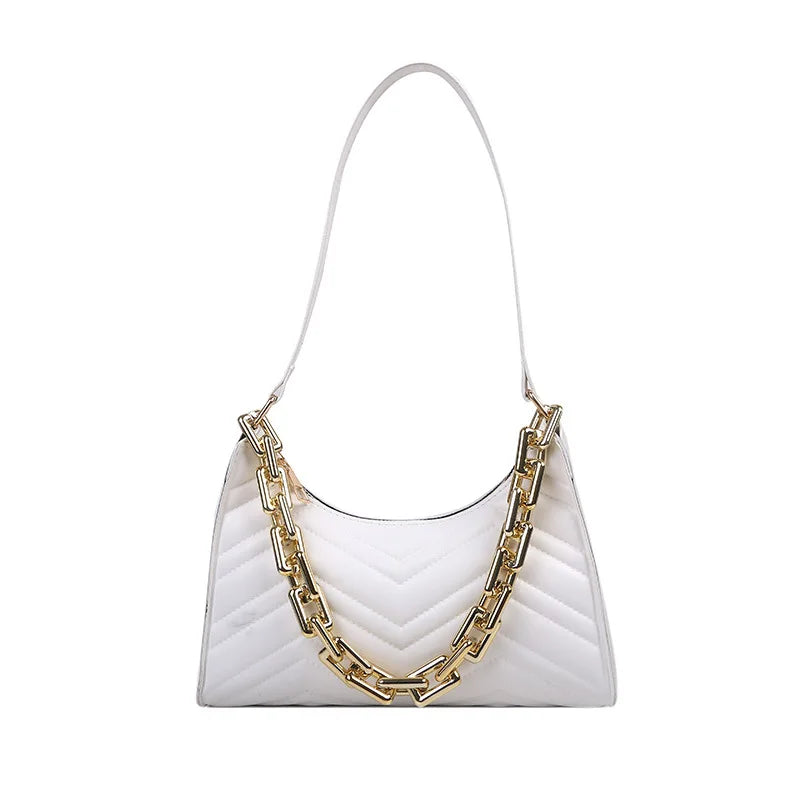 Embossed PU Leather Chain Shoulder Bag Purses Handbags