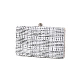 Striped Evening Clutch Bag with Chain Wedding Party Shoulder Bag