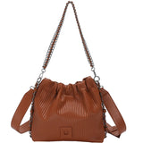 Chain Handbag Pleated Shoulder Bag for Women Clutch Purses Crossbody Bag