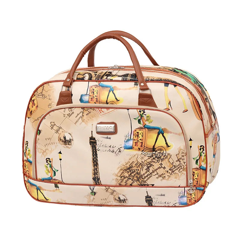 Cartoon Print Travel Bags for Women Large Men Weekend Duffle Bag