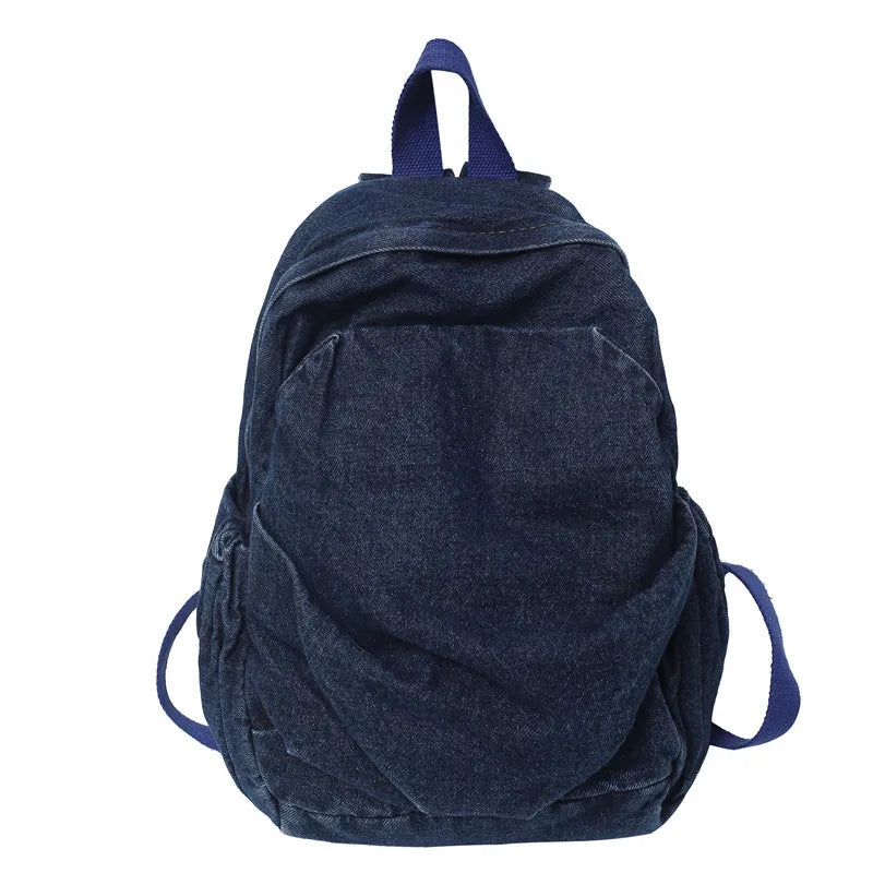 Casual Denim Backpack Large Capacity Travel Bag
