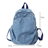 Casual Denim Backpack Large Capacity Travel Bag