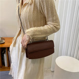 Chain Strap Shoulder Bag Striped Crossbody Handbag