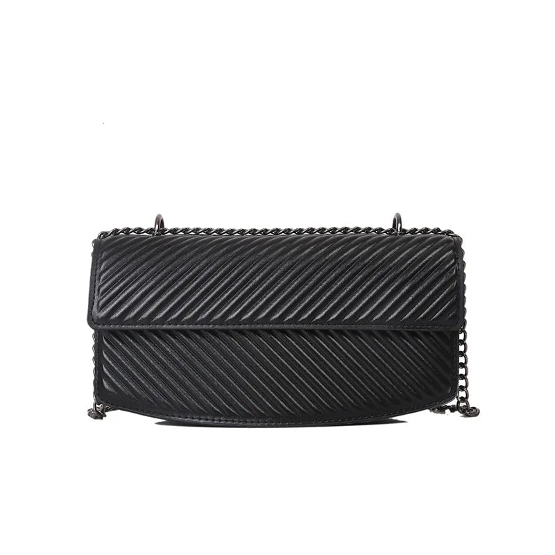 Chain Strap Shoulder Bag Striped Crossbody Handbag