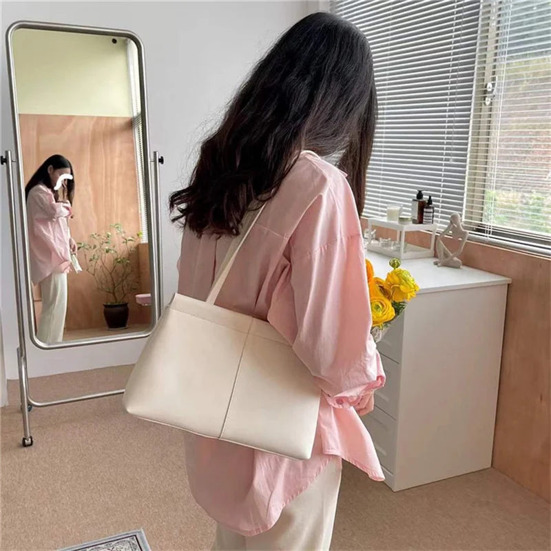 PU Leather Large Capacity Shoulder Crossbody Tote Bag