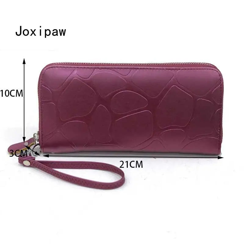 PU Leather Solid Zipper Women Wallet Long Purse Female Travel Clutch Wallet