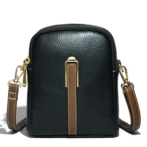 Real Cowhide Girls Purse Phone Pouch Leather Shoulder Bags Woman Minimalist