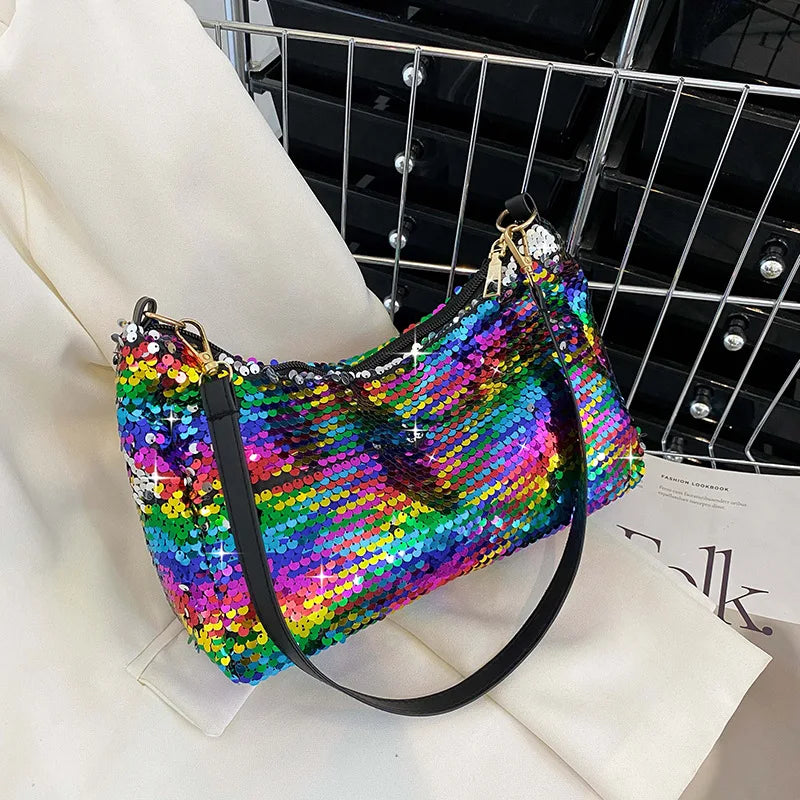Colorful Sequin Women Shoulder Bag Underarm Bags Crossbody