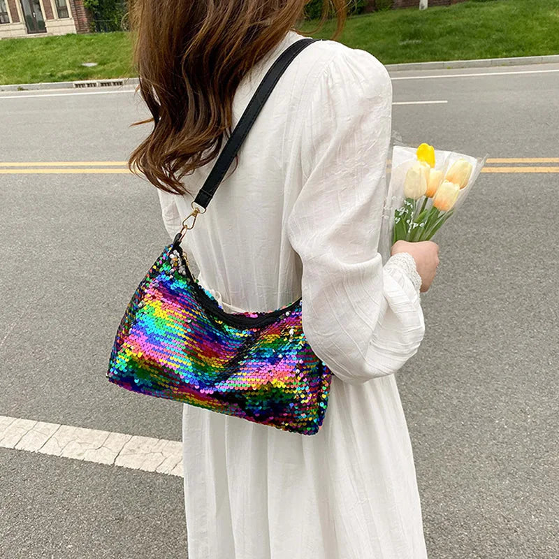 Colorful Sequin Women Shoulder Bag Underarm Bags Crossbody