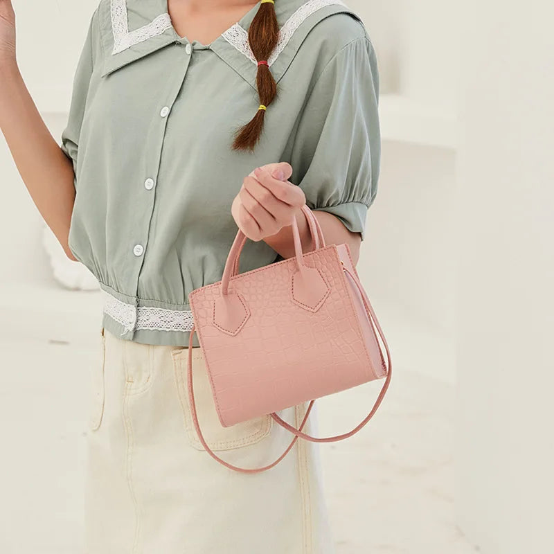 Crocodile Pattern Crossbody Handbags Vintage Style Tote Shoulder Bag