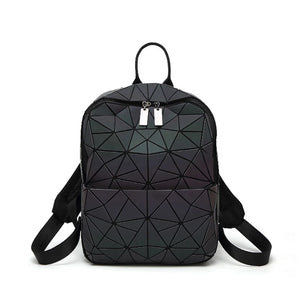Women Mini Luminous Backpack Geometry Folding Daily Backpack