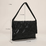 Women Diamond Lattice Leather Handbag Flap Shoulder Tote Purse