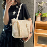 Woven Knitted Straw Beach Bag Large Capacity Tote Purse