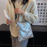 Quilted Cotton Padded Messenger Bag for Women