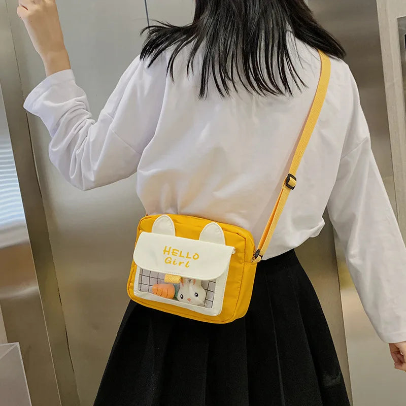 Cartoon Rabbit Messenger Bag for Women Student Girl Shoulder Bag