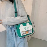 Cartoon Rabbit Messenger Bag for Women Student Girl Shoulder Bag
