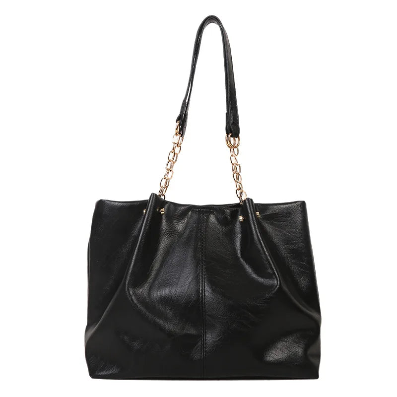 Women's Vintage Tote Bag Retro Style Leather Shoulder Handbag