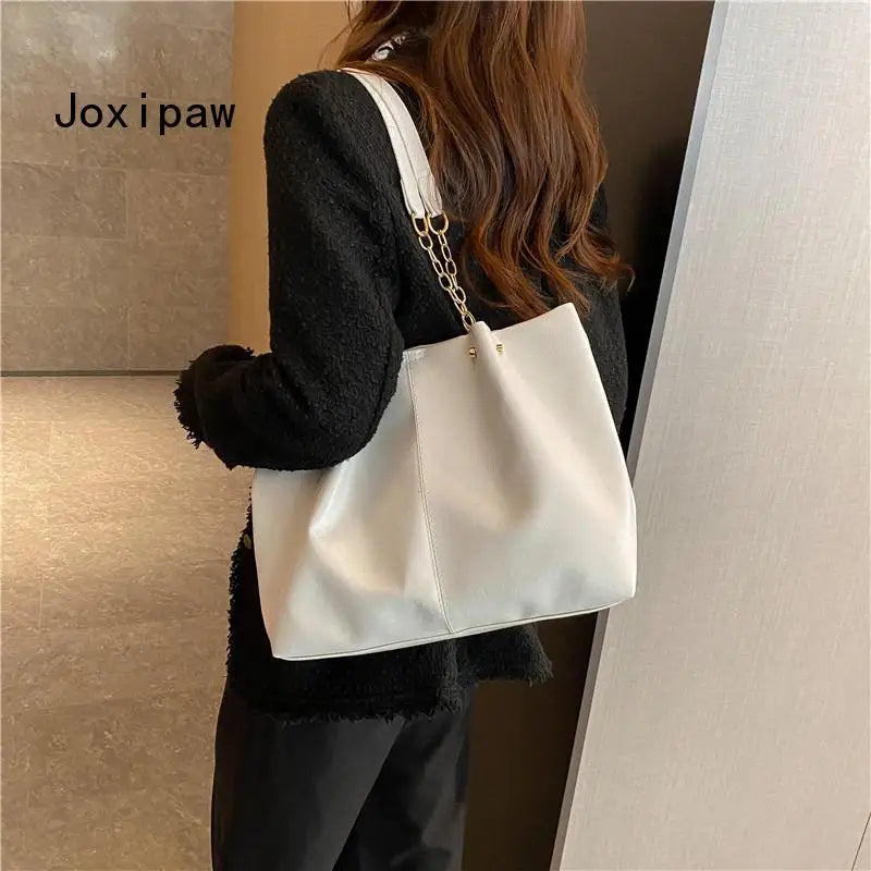 Women's Vintage Tote Bag Retro Style Leather Shoulder Handbag