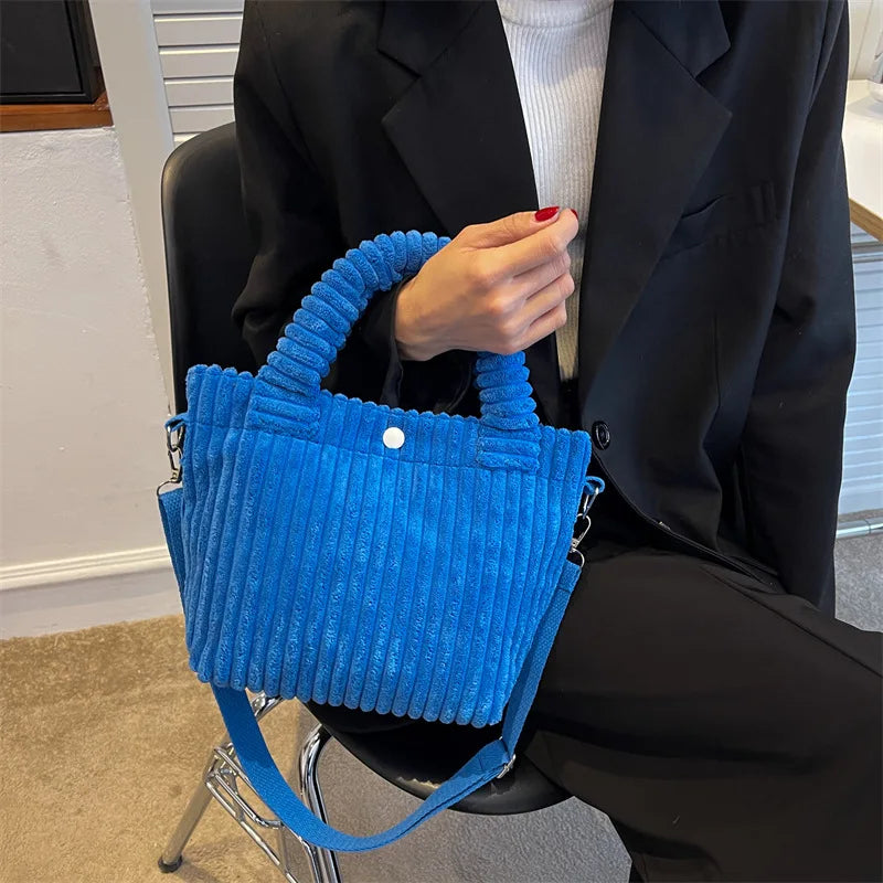 Corduroy Bucket Shoulder Bag Women's Handbag Mini