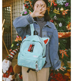 Harajuku Ulzzang 3D Long Ears Rabbit Bear Backpack Girls Travel Shoulder Bag