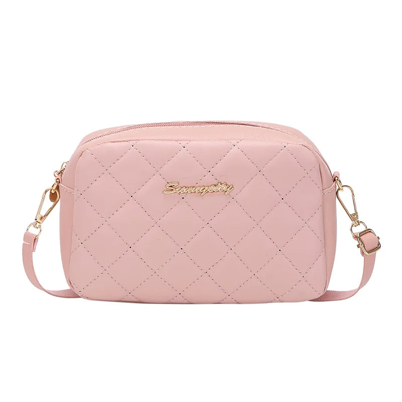 Women's Embroidered Shoulder Bag Rhombus Diagonal Small Mobile Phone Bag