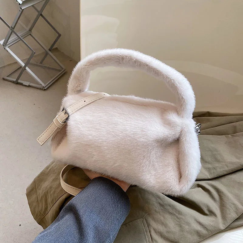 High Plush Handbags Western Style Shoulder Bags Texture Messenger Bag