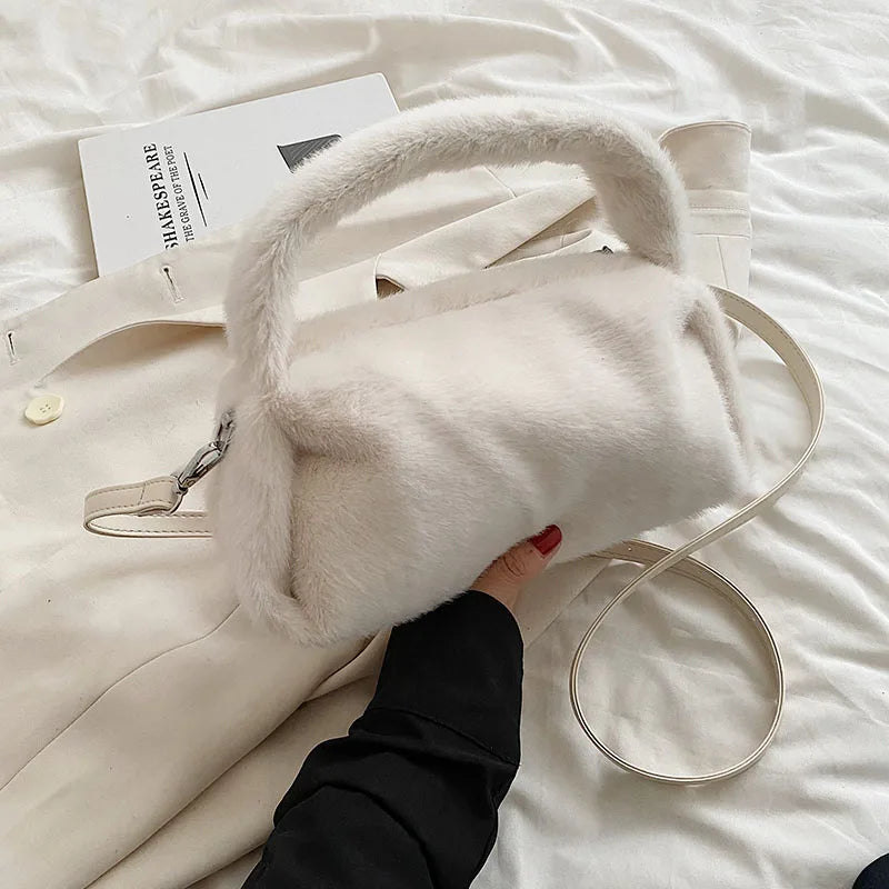 High Plush Handbags Western Style Shoulder Bags Texture Messenger Bag