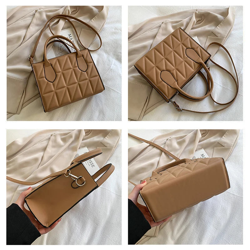 Solid Square Women's Shoulder Bag Crossbody Handbag
