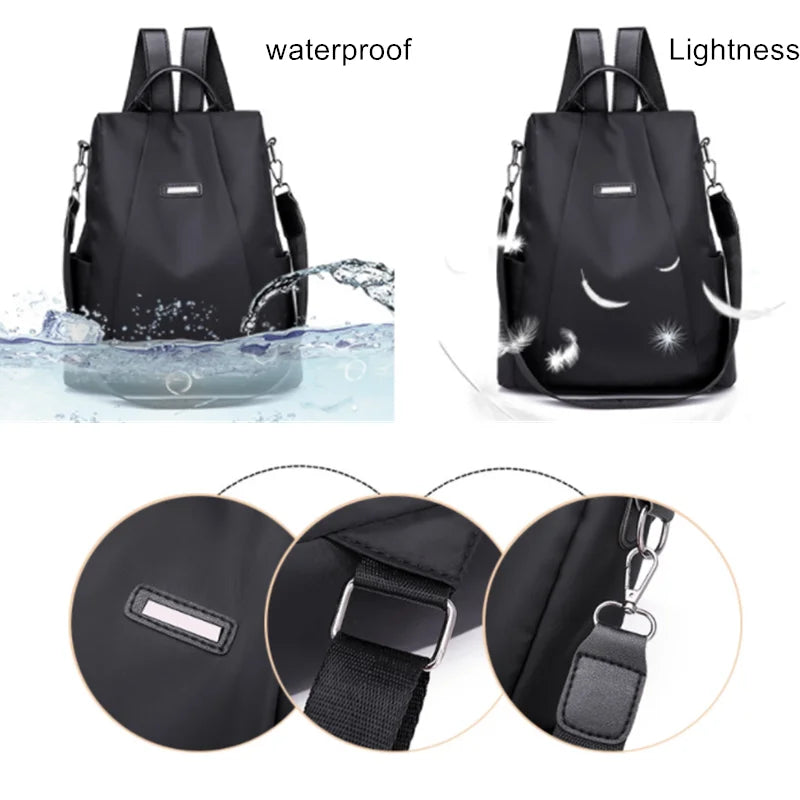 Hot Women's Backpack Casual Nylon Solid School Bag