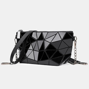 Luminous Geometric Chain Messenger Bag for Women
