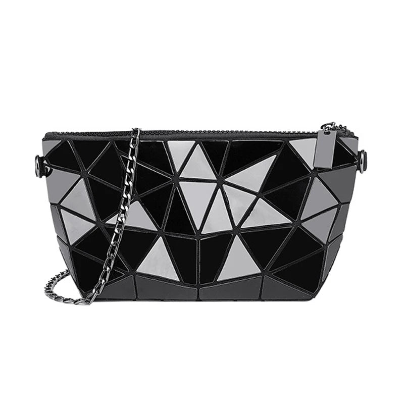 Luminous Geometric Chain Messenger Bag for Women