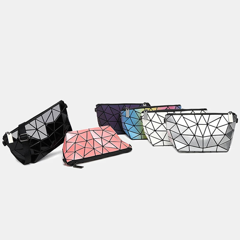 Luminous Geometric Chain Messenger Bag for Women