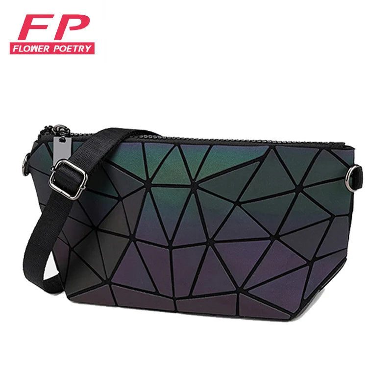 Luminous Geometric Chain Messenger Bag for Women