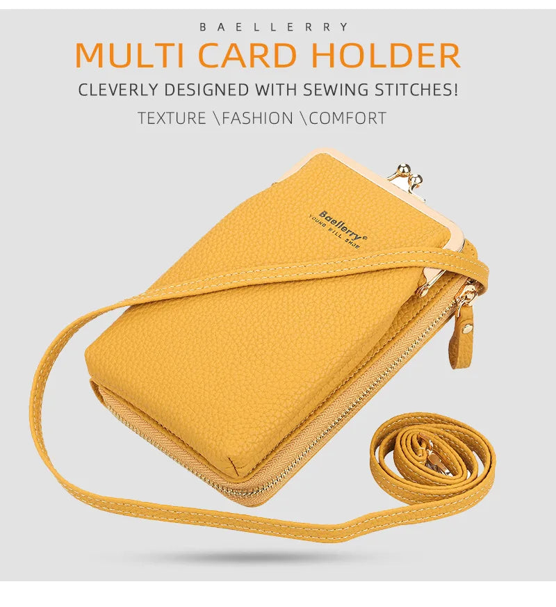 Ladies Small Shoulder Bag Women Summer Female Purse Top Phone Pocket Yellow