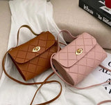 Lingge Embossed Small Square Handbags for Women