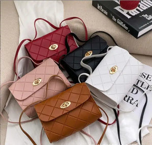 Lingge Embossed Small Square Handbags for Women