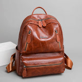Women Leather Backpack Large Capacity Travel School Bags