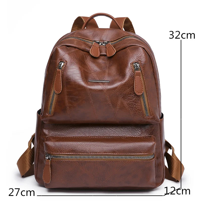 Women Leather Backpack Large Capacity Travel School Bags