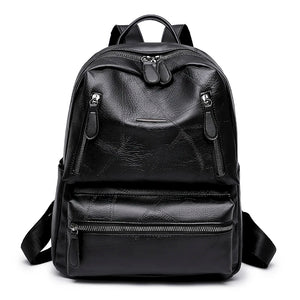 Women Soft Leather Backpack Large Capacity Ladies Travel School Bag