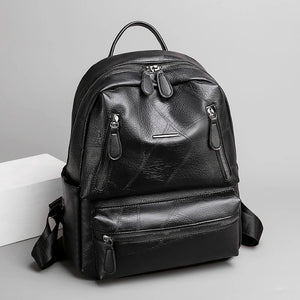 Women Leather Backpack Large Capacity Travel School Bags