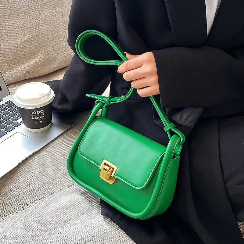 Leather Crossbody Bags Long Belt Female Shoulder Purses